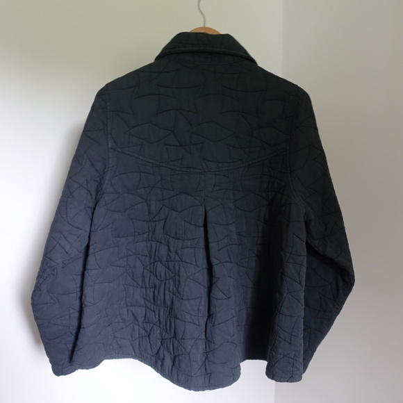 Quilted Cotton Trapeze A-Line Jacket Coat Size L - Picture 4 of 8
